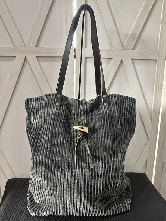 Free People Handbags - Free People We The Free Corduroy Washed Gray Tote Bag